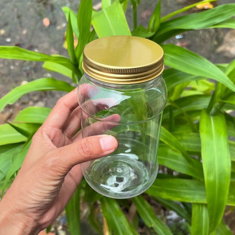 Toples 500ml bulat Tutup Gold Alumunium