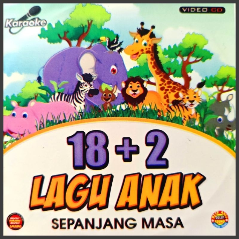Kaset VCD Musik 20 Lagu Anak Anak Album 18+2 Pilihan Sepanjang Masa