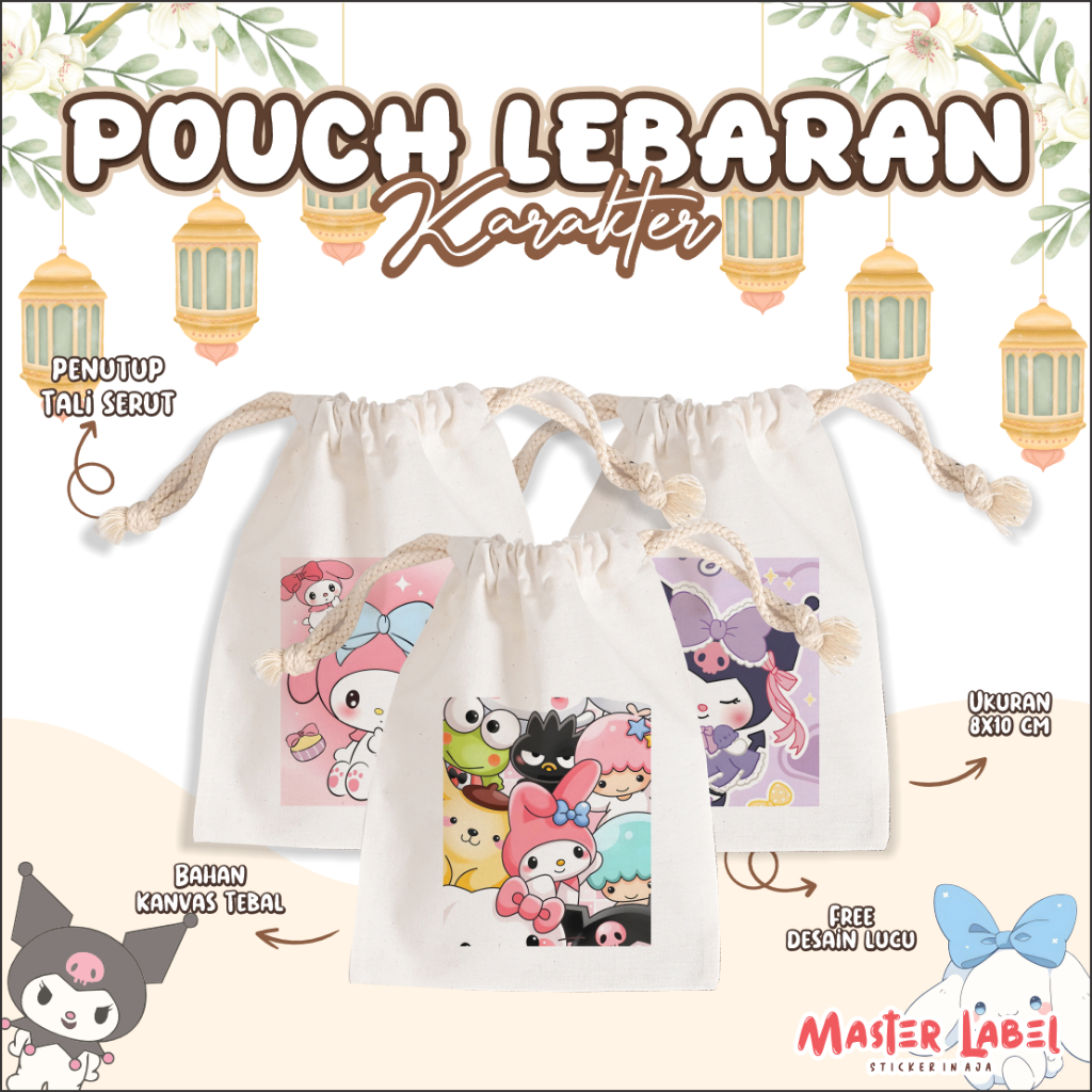 

Amplop Lebaran karakter 10 PCS Pouch Serut Kantong Uang Hampers Lebaran Pouch Lebaran karakter