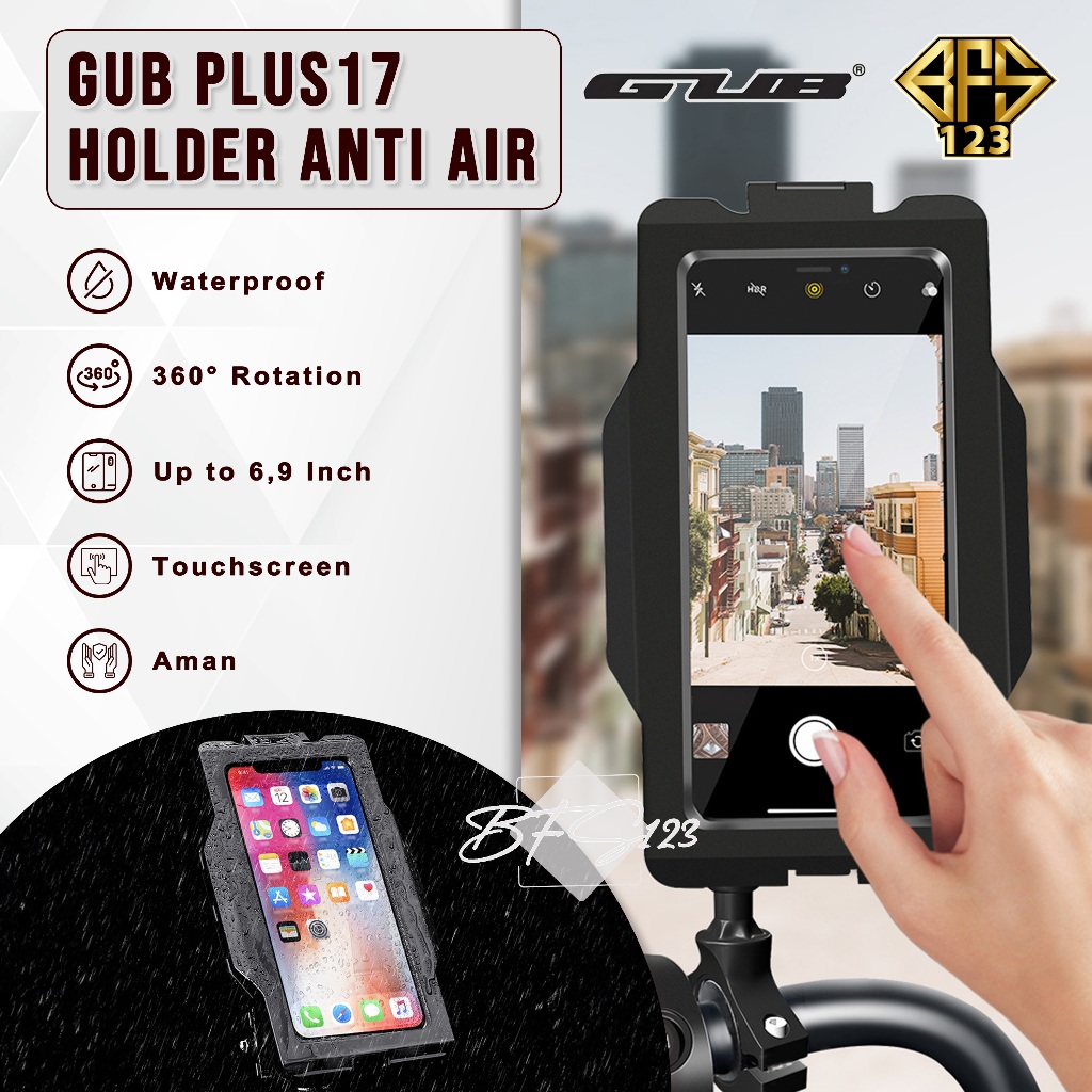 4ds GUB PLUS17 Phone Holder Handphone Waterproof Anti Air Hujan Rotate 360