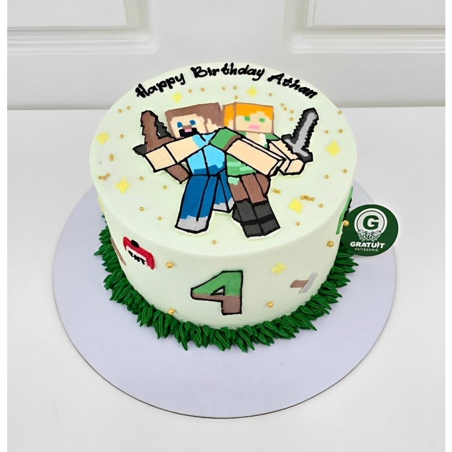 

CAKE TEMA MINECRAFT FULL BUTTERCREAM / KUE ULANG TAHUN CUSTOME