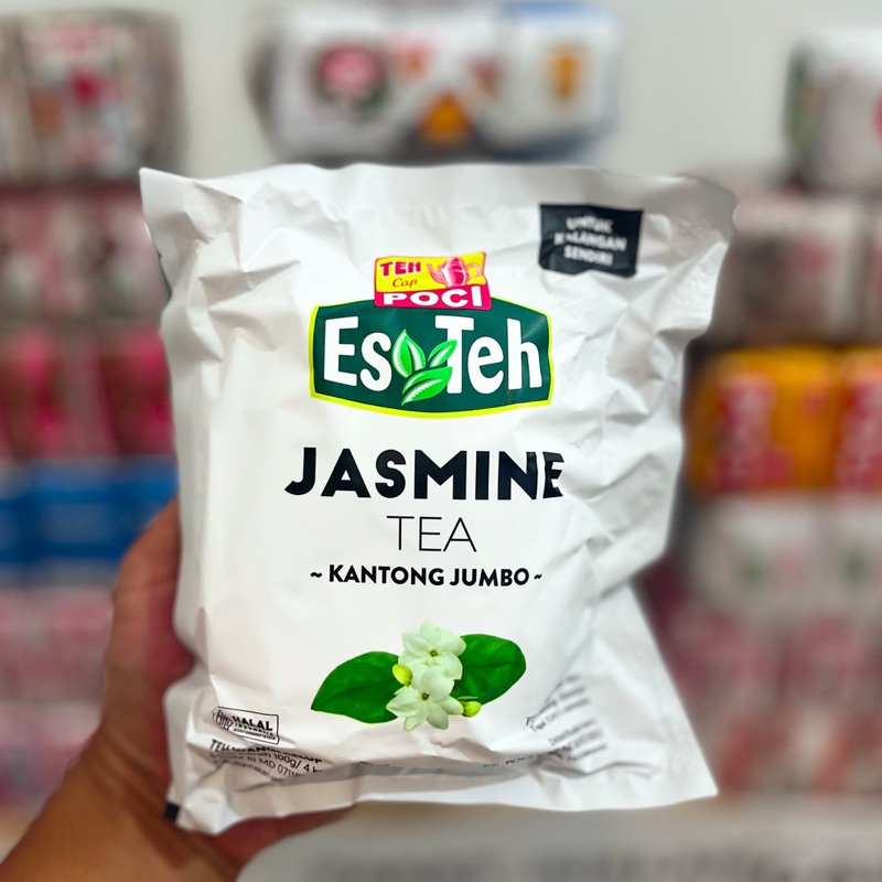 

Teh Poci Jasmine Kantong Jumbo / Bahan Baku Resep Teh Cap Poci / Teh Poci Jasmin 100 Gram 4 Kantong 25 Gram