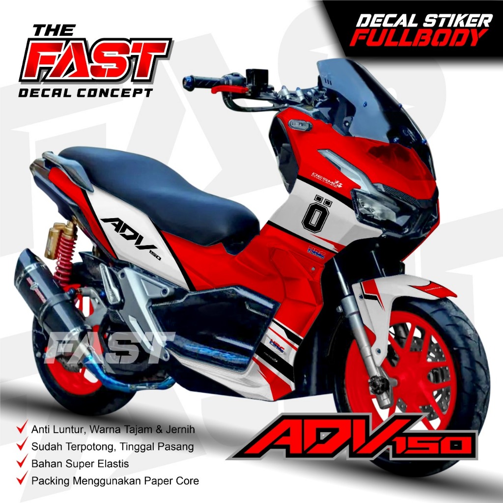 Decal ADV150 Fullbody Ohlins Racing Variasi Sticker Striping Decal Yamaha ADV150, Sticker Decal ADV1