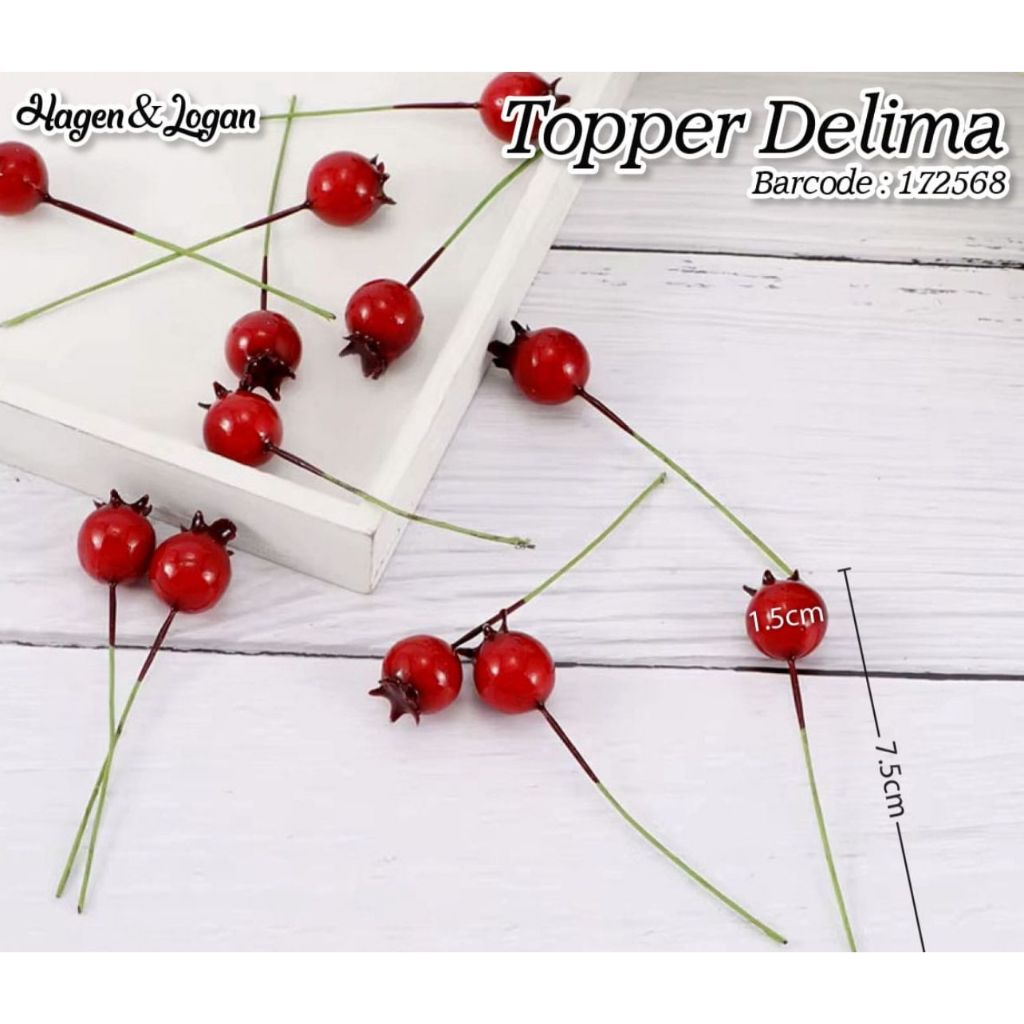 

TOPPER DELIMA ISI 5 PCS, BISA UNTUK HIASAN KUE ULANG TAHUN/CAKE DLL