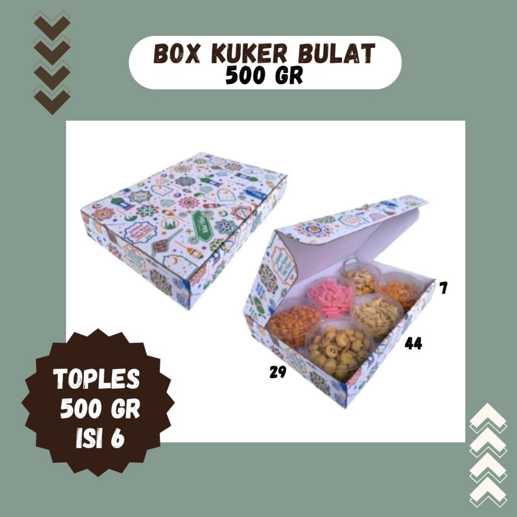 

Box 44x29x7 LD Toples 500gr Isi 6 Kue Kering Motif Lebaran/Polos Eid Mubarok Kotak Idul Fitri Dus Parcel Box Lebaran Kardus Packing Bingkisan Baju Kotak Hampers