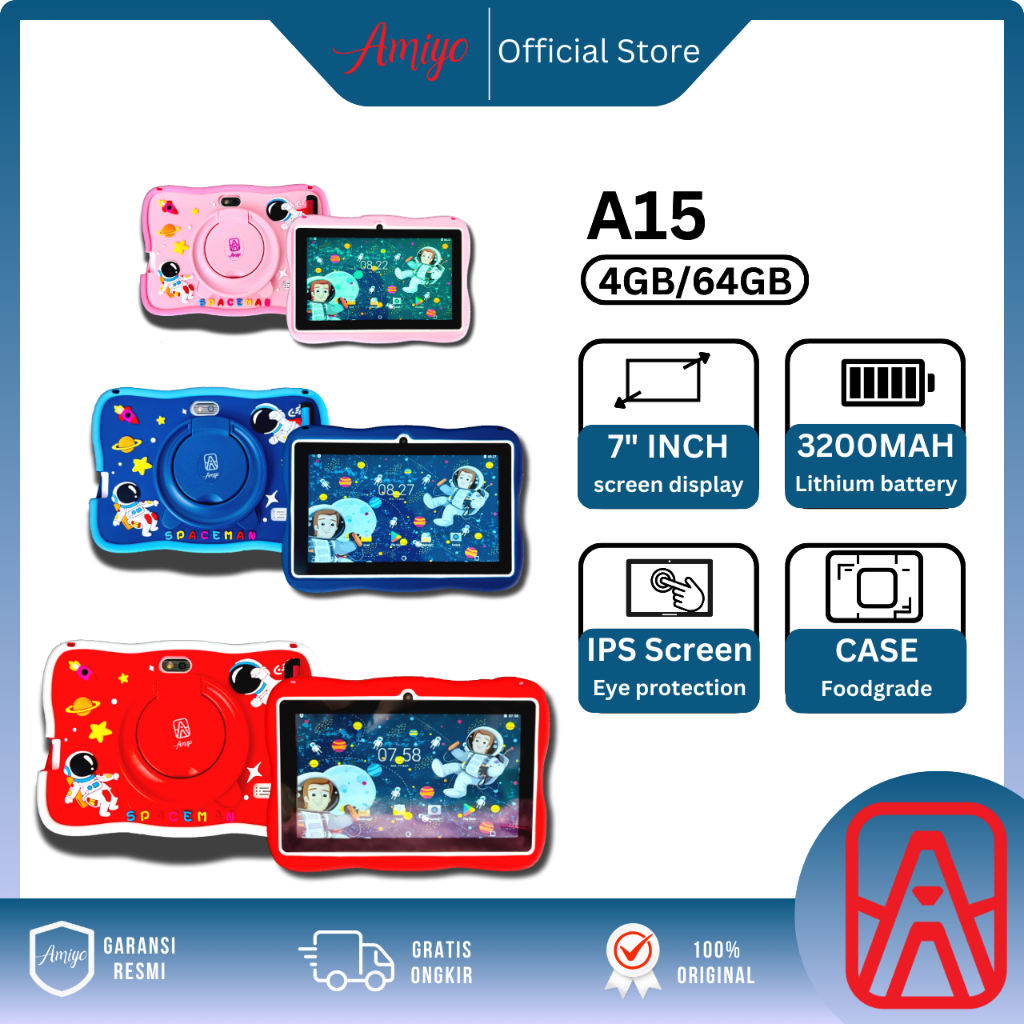 Terlaris! Amiyo tab study kids tablet anak A15 astronout version Tablet Astronout IPS Screen Tablet
