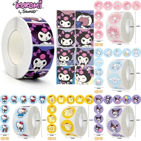 

5 ROLL STICKER SANRIO ISI PER ROLL 500 STICKER (TOTAL 2.500 PCS STICKER)