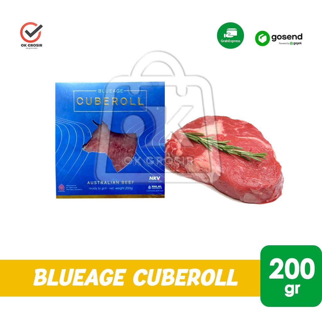 

Beef Cuberoll Steak BLUEAGE AUS Halal Australian 200gr (KHUSUS INSTANT)