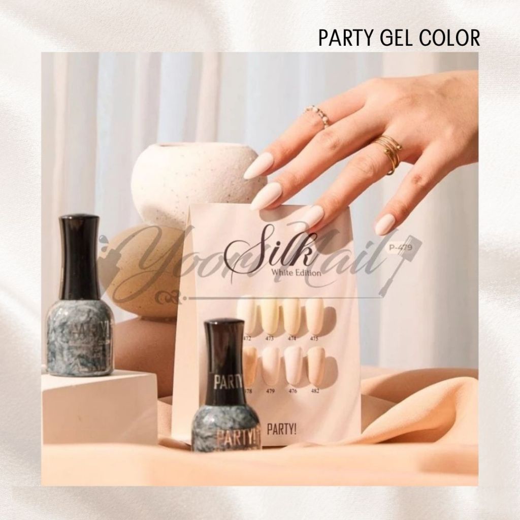 PARTY Silk white edition nail gel color solid halal silk series kutek gel polish soft nail art
