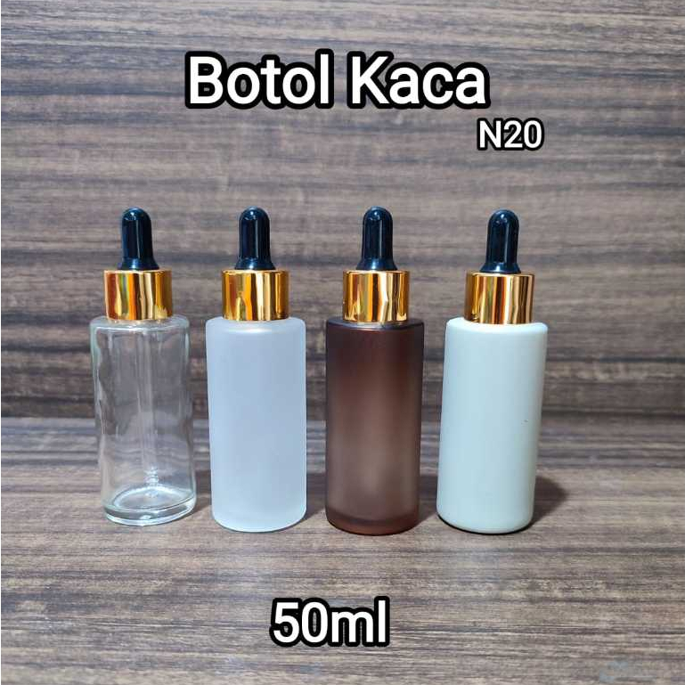 Botol Dropper Serum Pipet Kaca 50ml For Cosmetic Treatment Skincare Botol serum Botol Amber Doff BEn
