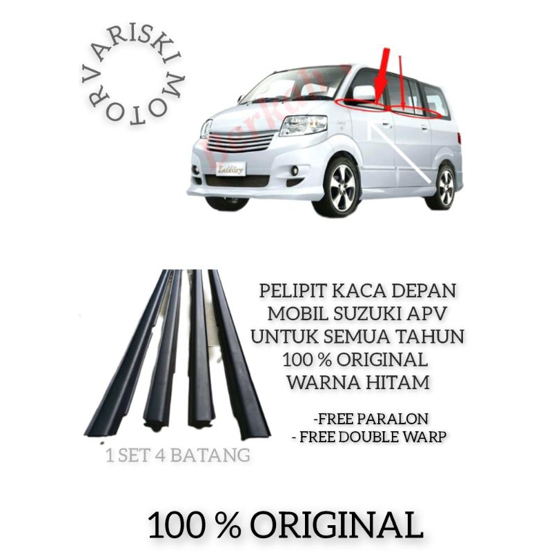 Pelipit Kaca Depan Mobil Suzuki APV 100% original warna hitam