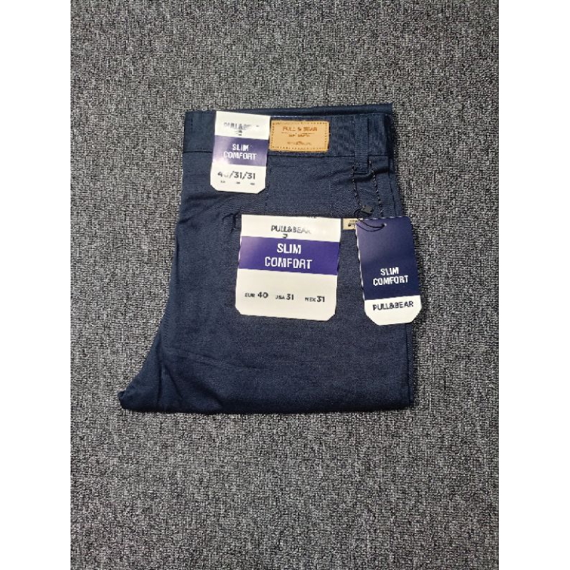 Pull & Bear Celana Chinos Panjang Pria Slimfit Original