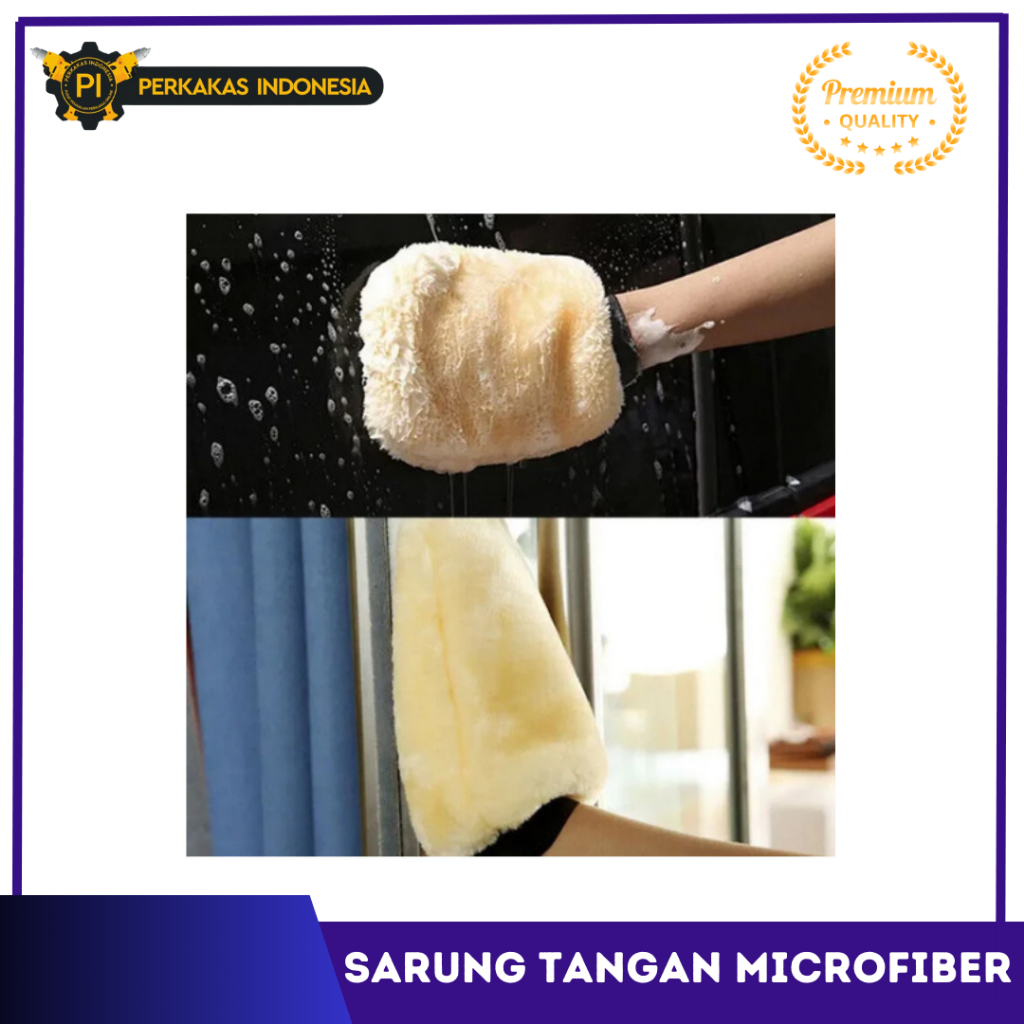 Sarung Tangan Microfiber Cuci Mobil Sarung Tangan Karang LemKain Lap Micro Fiber Handuk Cuci Mobil M