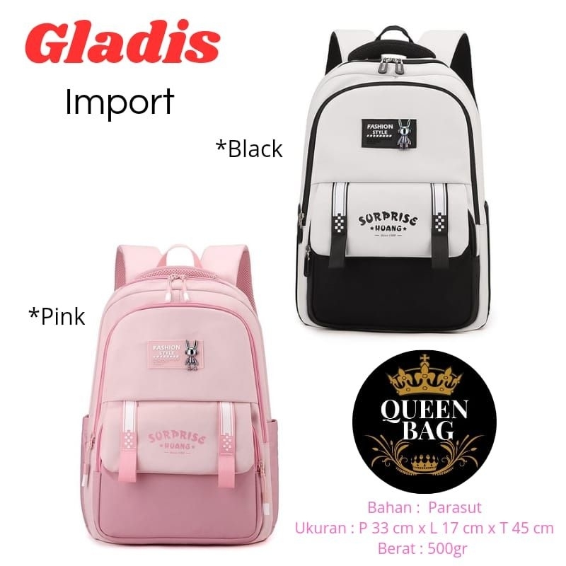 TAS GENDONG IMPORT TAS RANSEL ANAK PEREMPUAN BAHAN PARASUT GLADIS