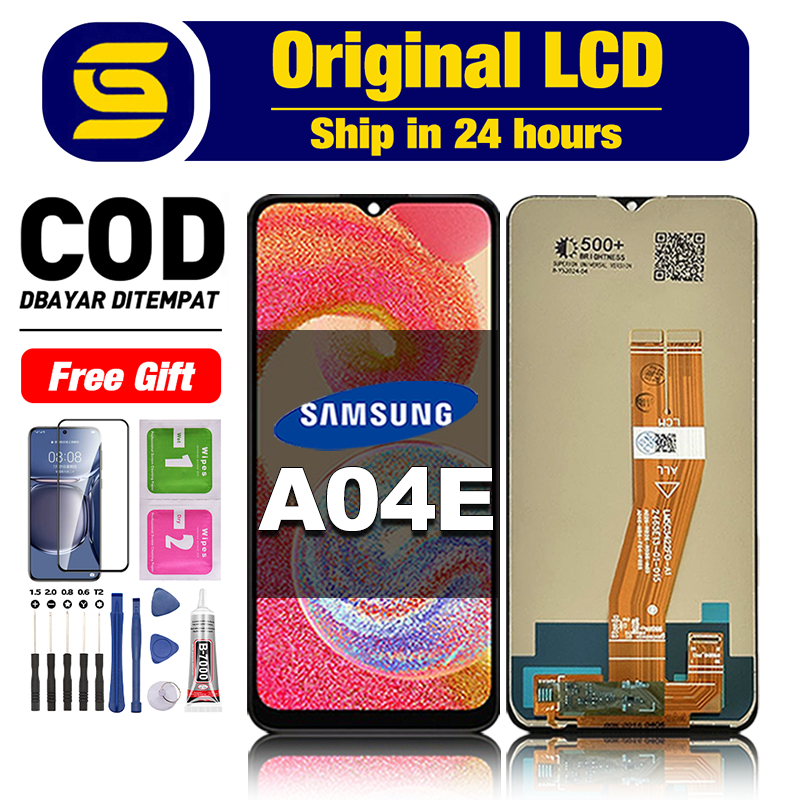 LCD SAMSUNG A04E Original TouchScreen Fullset Compatible For Glass Digitizer ori asli r7o