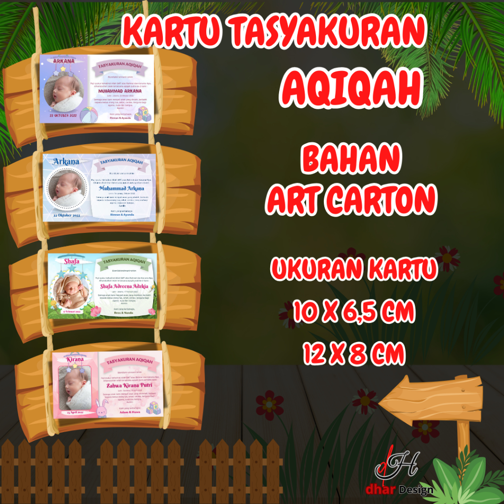 KARTU TASYAKURAN AQIQAH/ KARTU UCAPAN AQIQAH/ KARTU TASYAKURAN AQIQAH ANAK/