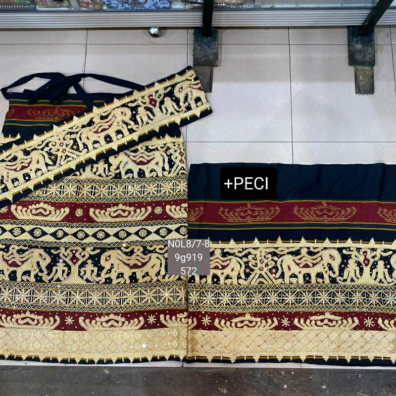 tapis songket lampung inuh antik padat benang asli