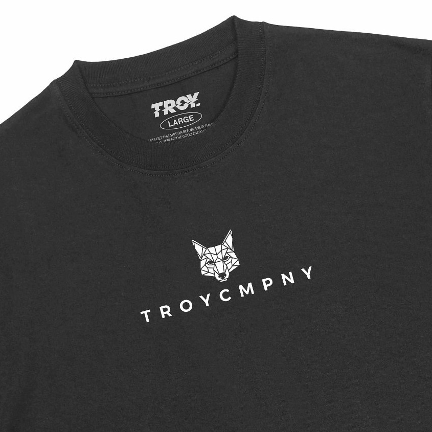 Troy Company Tshirt Black Geometric Wolf - Kaos Pria Lengan Pendek Hitam MT 2453
