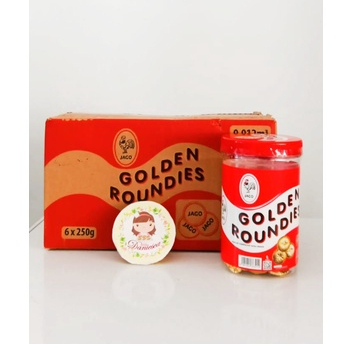 

kartonan golden roundies 250gr 6 toples coklat koin delfi ( ds bgr )
