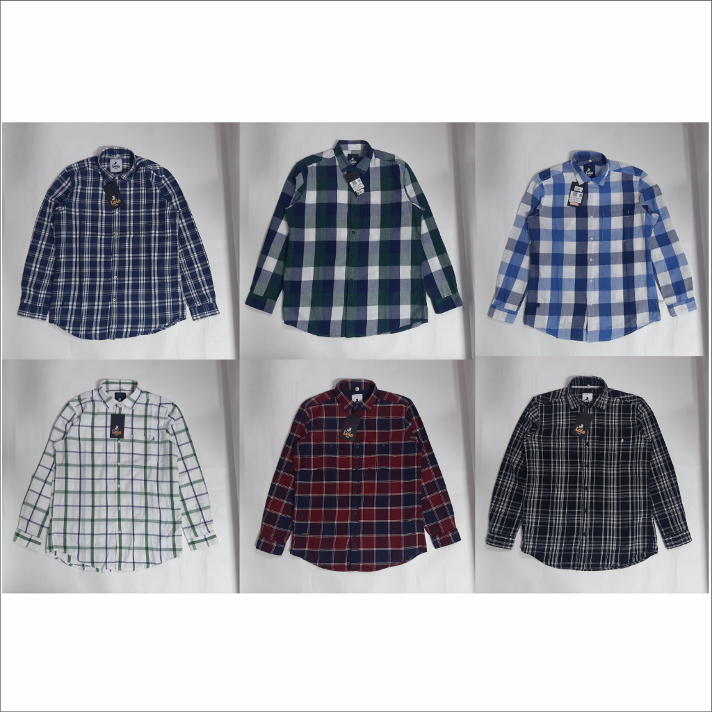 kemeja flanel pria panjang lois original