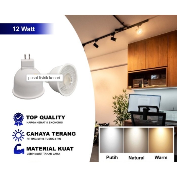 lampu bohlam mr 16 12watt 12w lampu mr16 gu53 tusuk 12 watt 220v