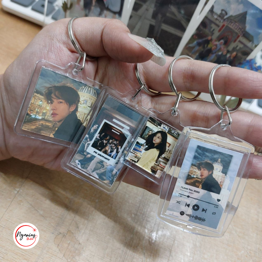 Gantungan Kunci Foto Custom Kpop | Ganci Playlist Musik Spotify | Ganci Akrilik Custom Murah