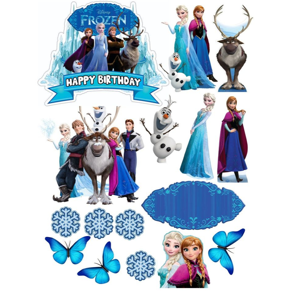 Topper FROZEN / Topper isa Tambah Nama / Topper Disney Hiasan CAKE ULTAH