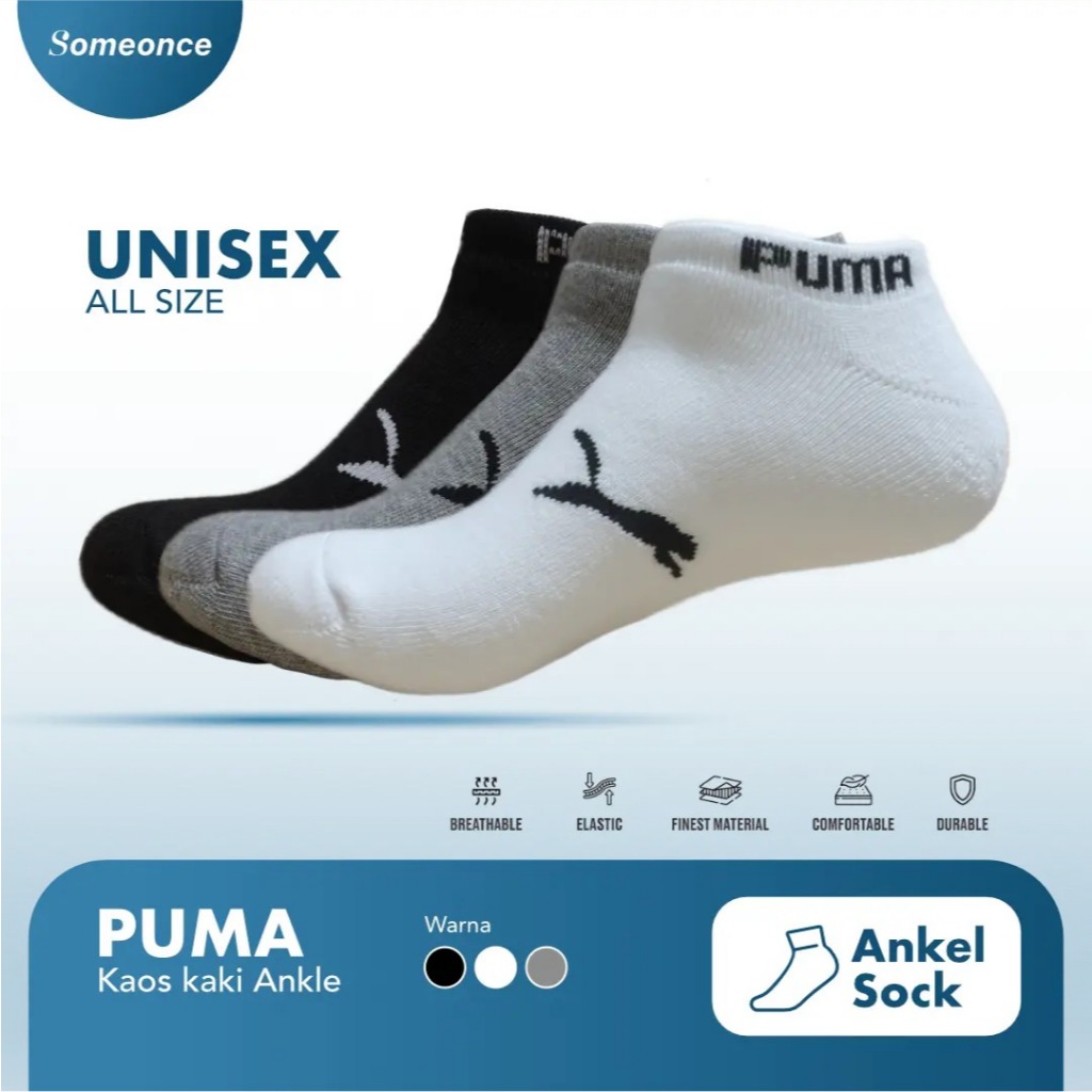 Kaos Kaki Puma Original Indonesia - Kaos Kaki Olahraga - Kaos Kaki Sport - Puma MK - 100 % Original
