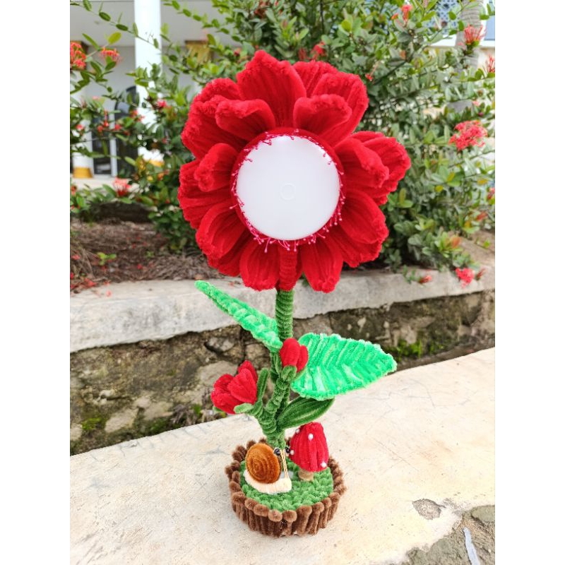 Lampu/ Sun Flower Lamp Pipercleaner / lampu bunga matahari / lampu kawat bulu / Bunga Matahari / Lam