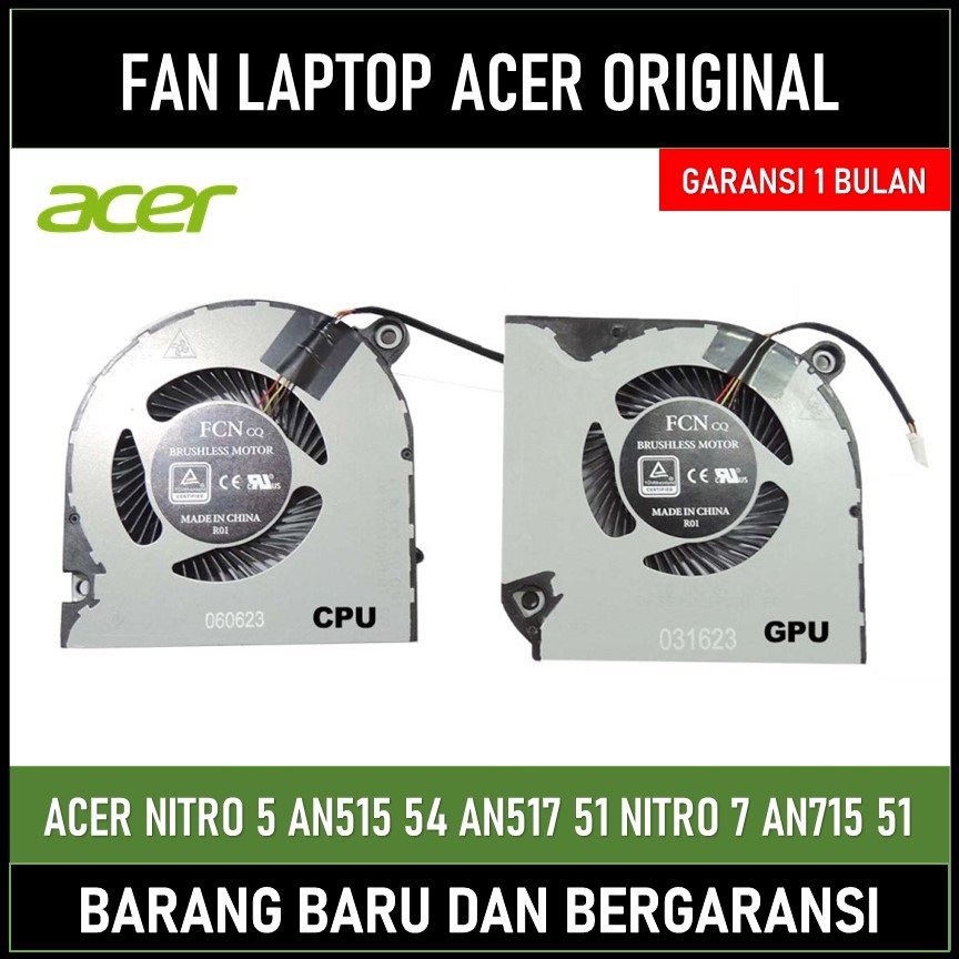 FAN LAPTOP ACER NITRO 5 AN515 54 AN517 51 NITRO 7 AN715 51 SEPASANG