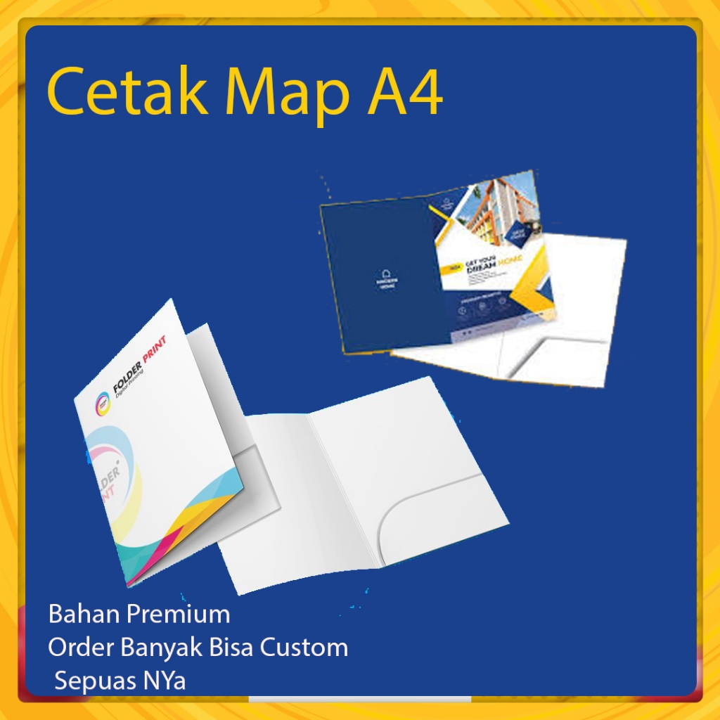 Cetak Map Folder Perusahaan Print Custom A4 Kertas Art Carton | File Dokumen Kantor / Bisnis / Wisud