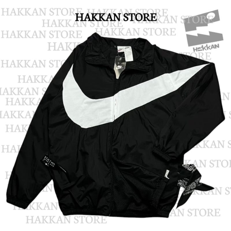 HAKKAN - JACKET NIKE VINTAGE BLACK BIG SWOOSH WATERPROOF