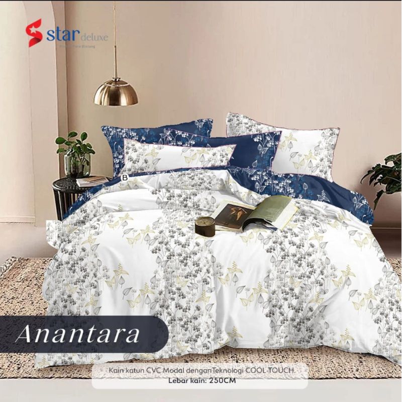 Sprei Katun Lokal Premium Motif Anantara Merk Star / Sprei Homemade / Sprei Dewasa / Sprei Bunga Bun