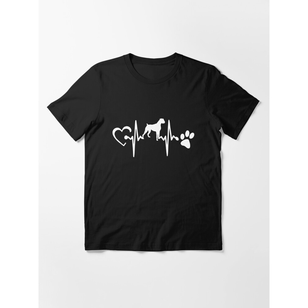Kaos BOXER DOG HEARTBEAT Boxer Dog Lovers Tshirt