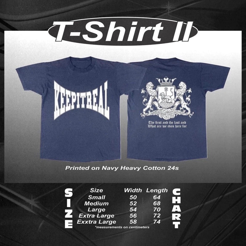 Tshirt KEEP IT REAL - TOUR 22 Cotton combad Real 24s Tebal