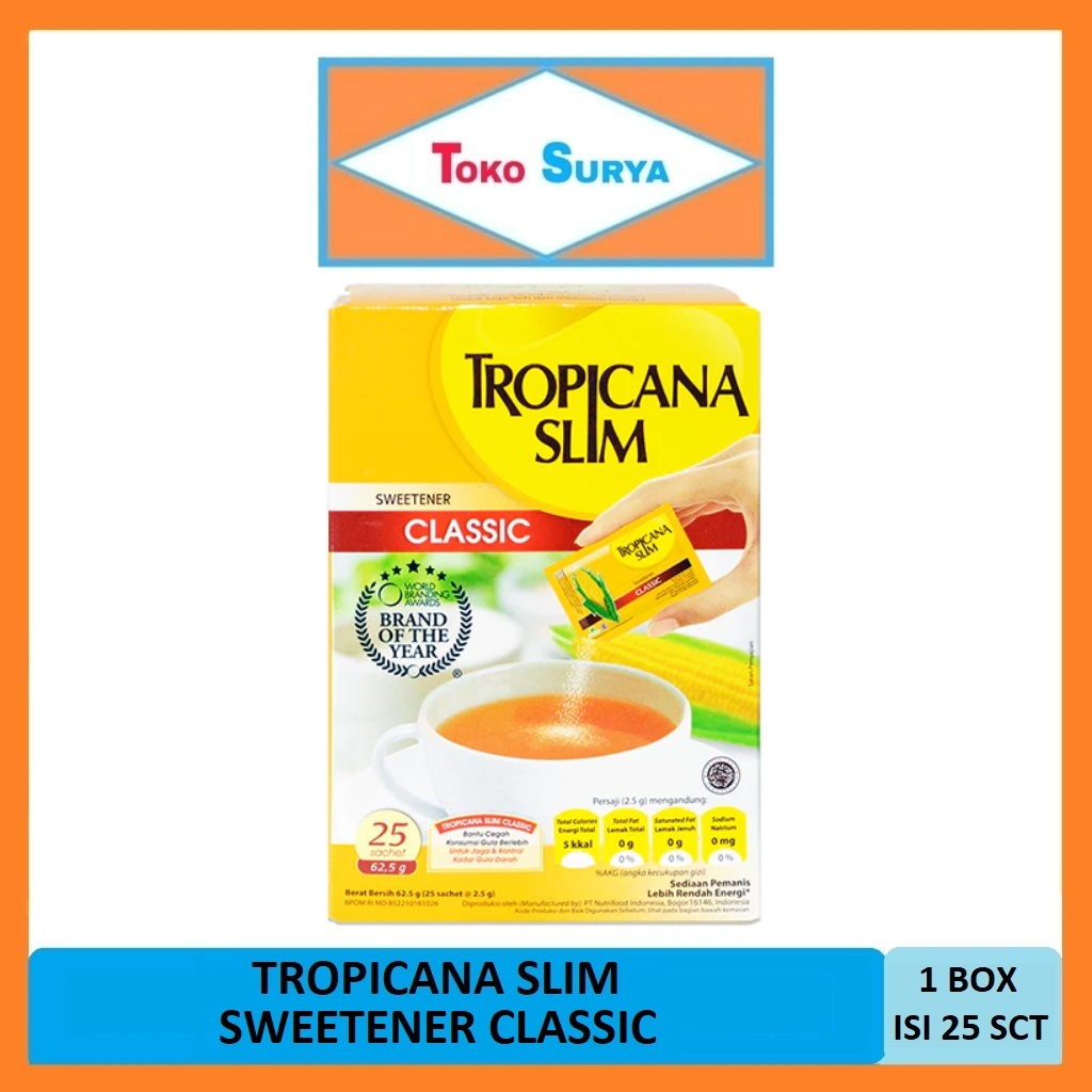 

Tropicana Slim Sweetener Classic Box Isi 25 Sachet