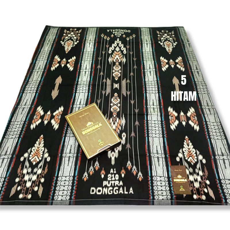 sarung Donggala SGE songket rayon hitam/kuning/hijau/putih/abu abu/coklat susu