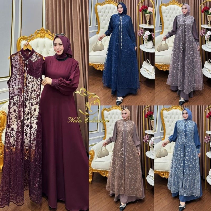 Gamis mewah outer pisah tile premium