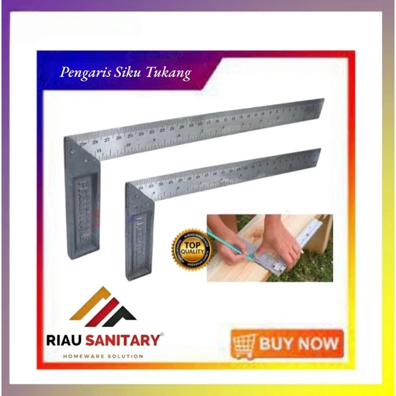 penggaris siku sudut tukang sudut 10''/12''