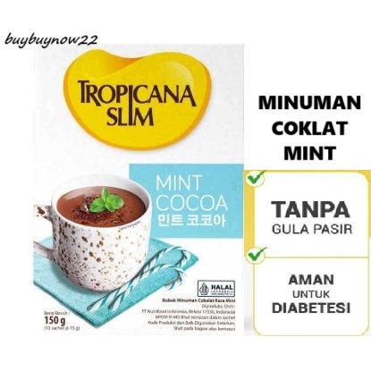

Tropicana Slim Mint Cocoa 150g (10 Sachet @15g) Minuman Cokelat Mint Nikmat Tanpa Gula Pasir
