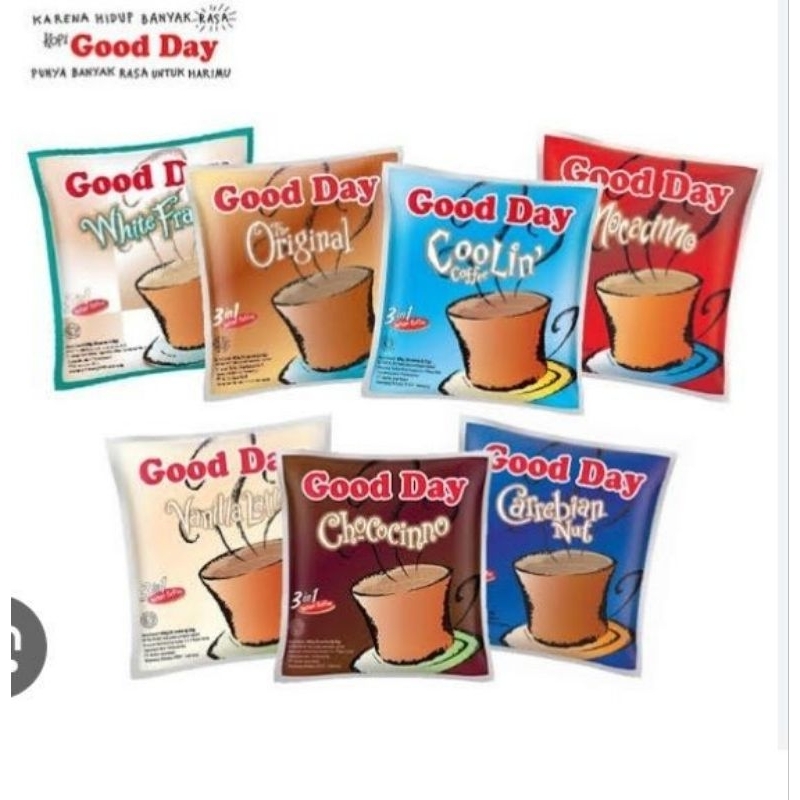 

GOOD DAY 3 IN 1 all varian rasa 1 renceng isi 10 pcs