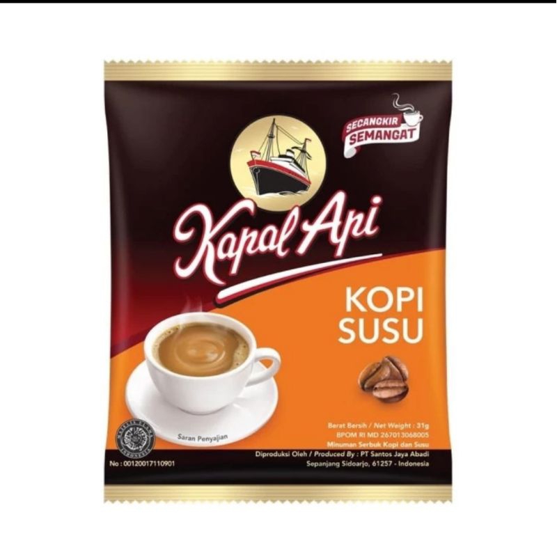 

kapal api kopi susu 1 renteng isi 5 sachet