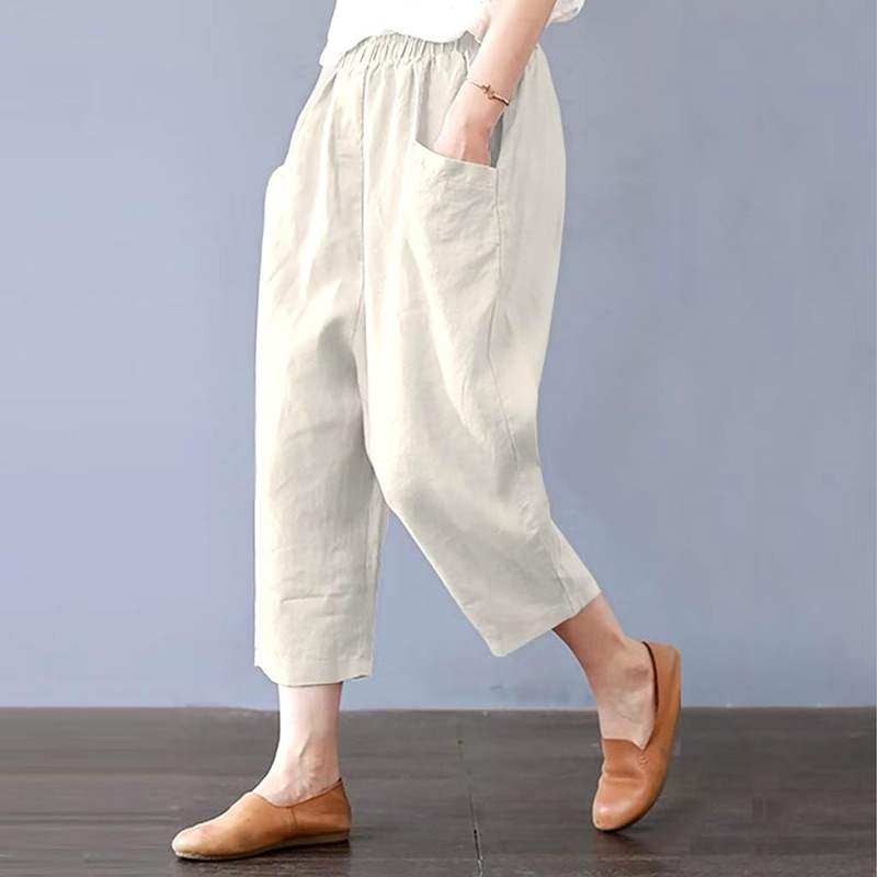 Celana Kulot Katun Uniqlo Pants Size Jumbo Bahan Cotton Twill Strech Premium