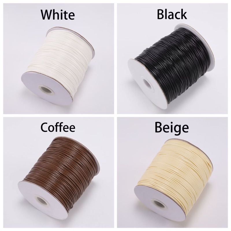 1meter tali korea hitam 1mm | Tali korea 1mm | ecer tali korea 1mm untuk gelang | Tali korea putih 1