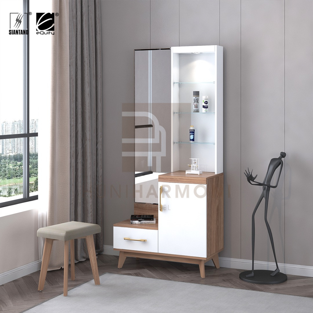 Siantano Furniture - Dresser Minimalis Meja Rias Set Kursi Meja Rias Kosmetik Modern DR Caribia