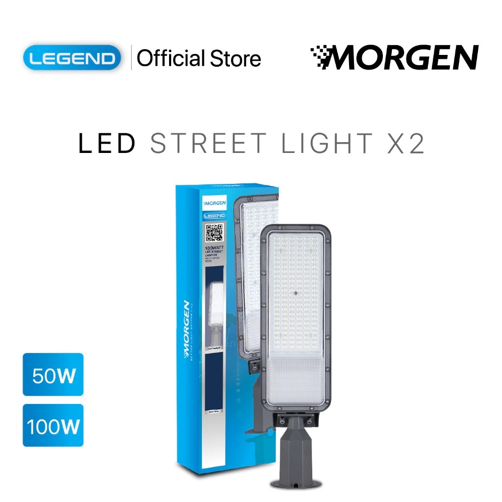 MORGEN - LAMPU JALAN LED STREET LIGHT X2 50WATT 100WATT 6000K MG-STL61002 / LAMPU JALAN / LAMPU PENE