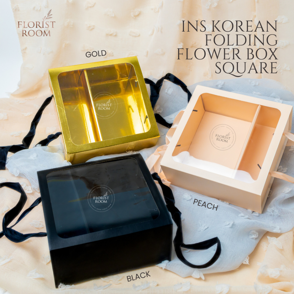 

Ins Korean Folding Square Flower Box - Box Bunga - Box kado - bloom box - flower box - kotak bunga