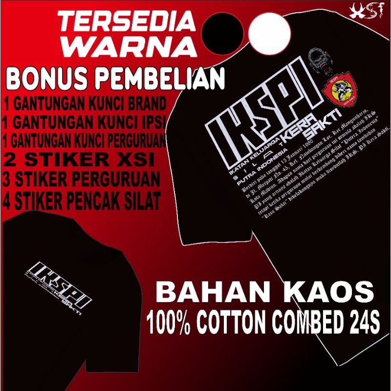KAOS IKSPI KERA SAKTI A2, T-shirt Beladiri Pencak Silat KERA SAKTI PREMIUM , Kaos IPSI PASKER IKSPI 