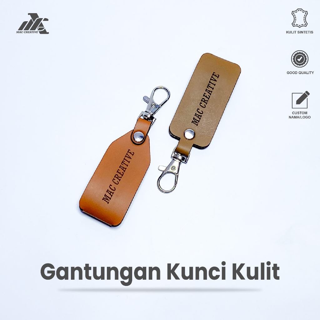 GANTUNGAN KUNCI CUSTOM NAMA BAHAN KULIT SINTETIS TEBAL - GANTUNGAN KUNCI MOTOR, KUNCI MOBIL, TAS CUS
