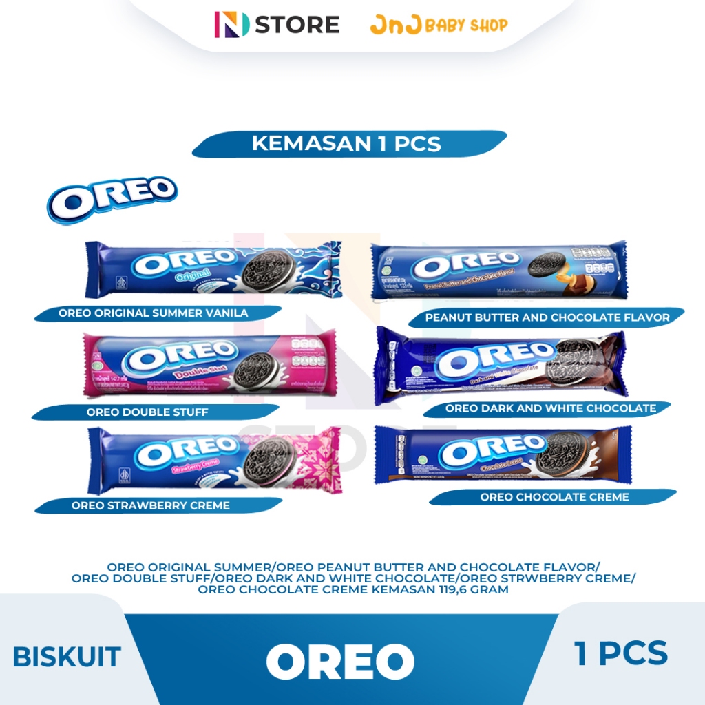 

Biskuit Oreo Roll Rasa Original/Strawberry Creme/Cokelat Creme/Dark And White Chocolate/Double Stuff/Peanut Butter/Ice Cream Blueberry Kemasan 119.6gr 1 Pcs